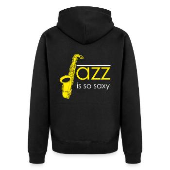 Saxophone Saxy Jazz Saxophoniste - Veste à capuche bio Premium Unisexe - noir - Dos - Nico (187cm)