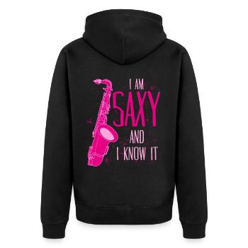 Saxophone Jogue Saxy Jazz Saxophone - Veste à capuche bio Premium Unisexe - noir - Dos - Nico (187cm)