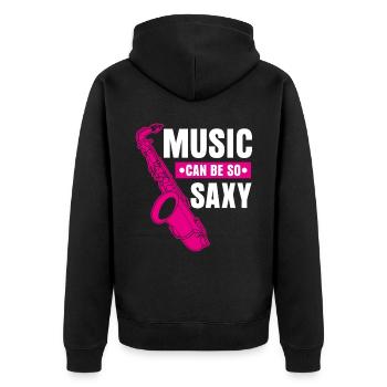 Saxophone Saxy Music Jazz Saxophones - Veste à capuche bio Premium Unisexe - noir - Dos - Nico (187cm)