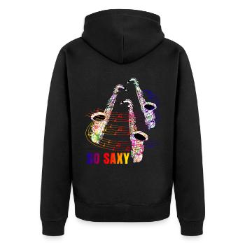 Saxophoniste Jazz Saxophones Saxy - Veste à capuche bio Premium Unisexe - noir - Dos - Nico (187cm)