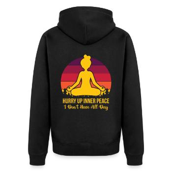 Méditation, Zen Yoga et Pilates - Veste à capuche bio Premium Unisexe - noir - Dos - Nico (187cm)