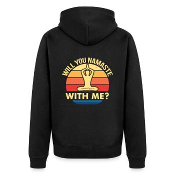Meditation, Zen Yoga and Pilates - Unisex Premium Organic Zip Hoodie - black - Back - Nico (187cm)