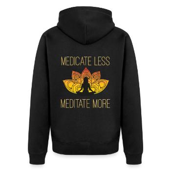 Meditation, Zen Yoga and Pilates - Unisex Premium Organic Zip Hoodie - black - Back - Nico (187cm)