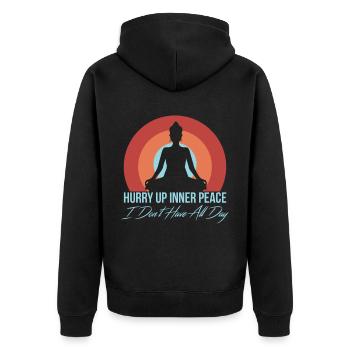 Meditation, Zen Yoga and Pilates - Unisex Premium Organic Zip Hoodie - black - Back - Nico (187cm)