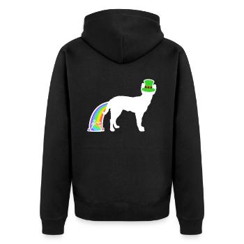 Chien de Saint-Patrick - Mudi - Veste à capuche bio Premium Unisexe - noir - Dos - Nico (187cm)
