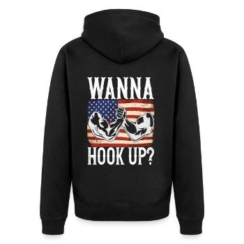Arm wrestling arm wrestling - Unisex Premium Organic Zip Hoodie - black - Back - Nico (187cm)