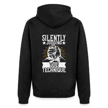 Arm wrestling arm wrestling - Unisex Premium Organic Zip Hoodie - black - Back - Nico (187cm)