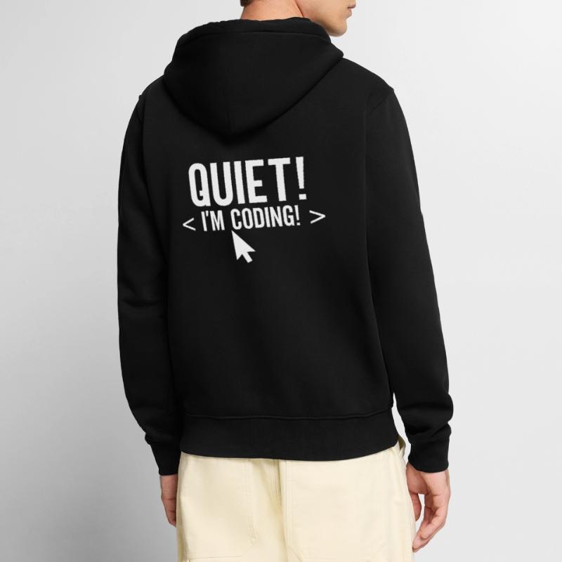 Silently I Programmer Codeur de programmation Veste à capuche bio Premium Unisexe
