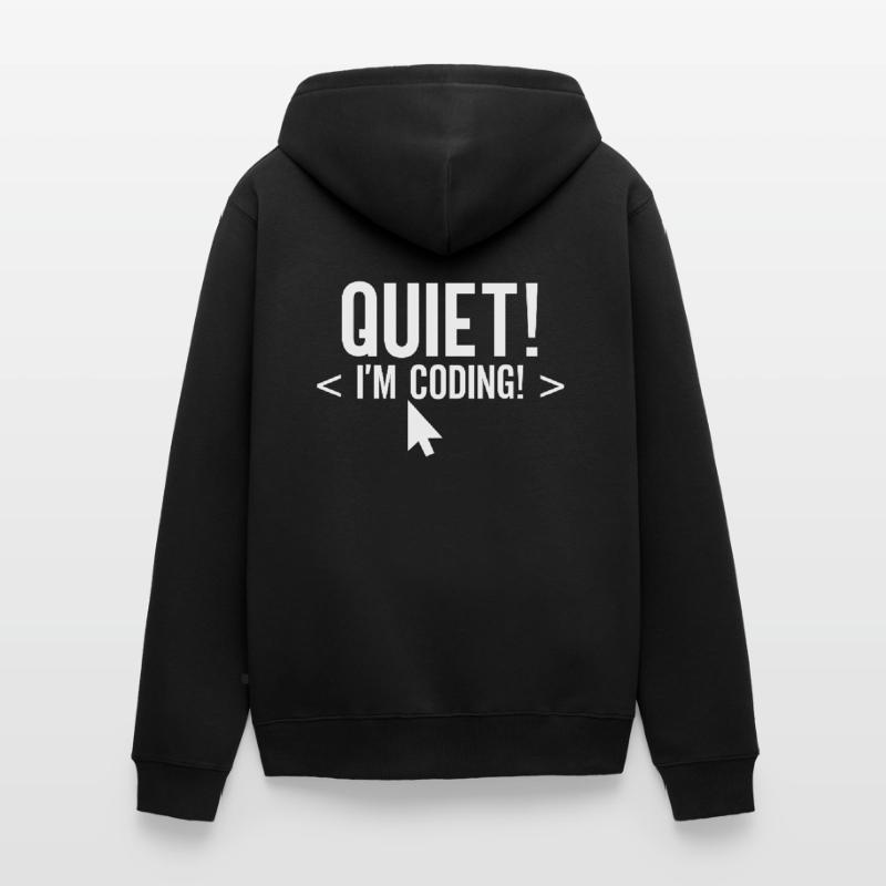 Silently I Programmer Codeur de programmation Veste à capuche bio Premium Unisexe