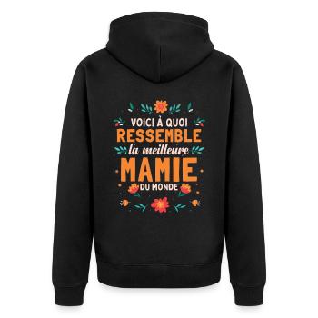 Voici À Quoi Ressemble La Meilleure Mamie Du Monde - Veste à capuche bio Premium Unisexe - noir - Dos - Nico (187cm)
