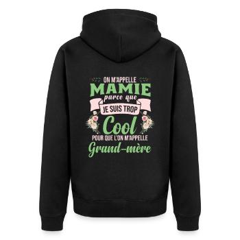 On M'Appelle Mamie Grand-Mère - Veste à capuche bio Premium Unisexe - noir - Dos - Nico (187cm)