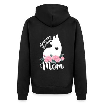 German Shepherd Mom - Unisex Premium Organic Zip Hoodie - black - Back - Nico (187cm)