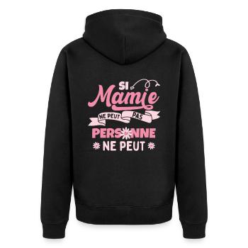 Mamie Grand-Maman Mémère Mamé - Veste à capuche bio Premium Unisexe - noir - Dos - Nico (187cm)