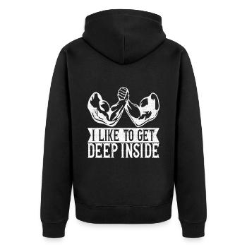 Arm wrestling arm wrestling - Unisex Premium Organic Zip Hoodie - black - Back - Nico (187cm)