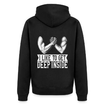 Arm wrestling arm wrestling - Unisex Premium Organic Zip Hoodie - black - Back - Nico (187cm)