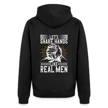 Arm wrestling arm wrestling - Unisex Premium Organic Zip Hoodie - black - Back - Nico (187cm)