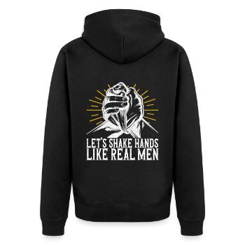 Arm wrestling arm wrestling - Unisex Premium Organic Zip Hoodie - black - Back - Nico (187cm)