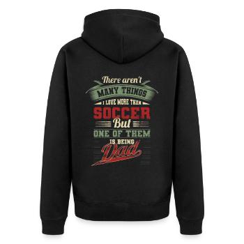 Vatertag Fußball Fußballer Vater Papa Geschenk - Unisex Premium Bio Zip Hoodie - Schwarz - Hinten - Nico (187cm)