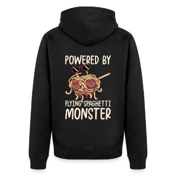 Dabbing Flying Spaghetti Monsters Pastafarian - Unisex Premium Organic Zip Hoodie - black - Back - Nico (187cm)
