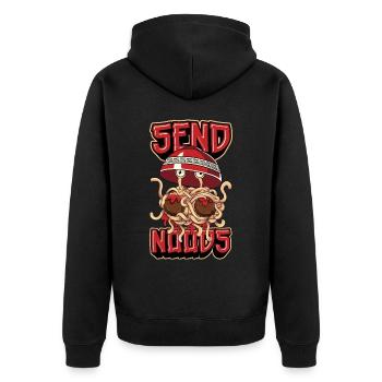 Flying Spaghetti Monster Pastafarian Pastafari - Unisex Premium Organic Zip Hoodie - black - Back - Nico (187cm)