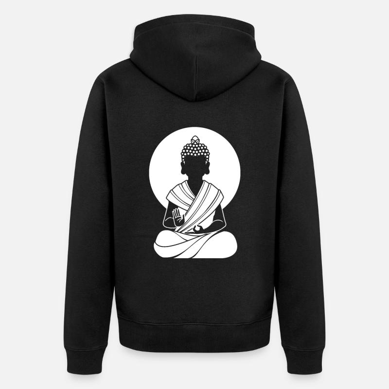 Buddha Buddhist - Unisex Premium Bio Zip Hoodie - Schwarz