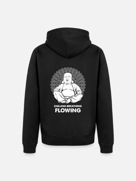 Buddha Buddhist Funny - Unisex Premium Organic Zip Hoodie - black