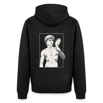 Angura Kei Dark Japanese Aesthetic David Statue - Unisex Premium Organic Zip Hoodie - black - Back - Nico (187cm)