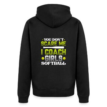 Softball Spieler Baseball Sport Pitcher Geschenk - Unisex Premium Bio Zip Hoodie - Schwarz - Hinten - Nico (187cm)