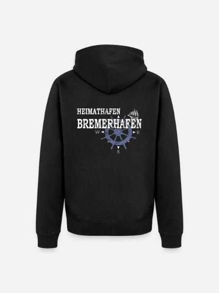 Heimathafen Bremehafen - Hafenarbeiter - Unisex Premium Bio Zip Hoodie - Schwarz