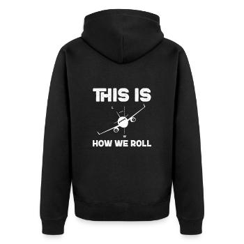 Aerospace Engineer Aeronautical Engineer - Unisex Premium Organic Zip Hoodie - black - Back - Nico (187cm)