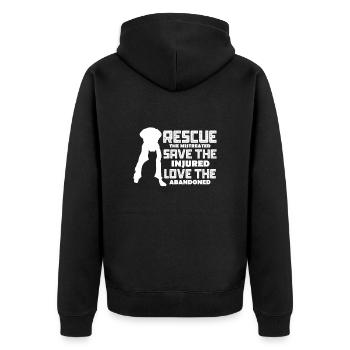 Sauvetage d’animaux - Veste à capuche bio Premium Unisexe - noir - Dos - Nico (187cm)