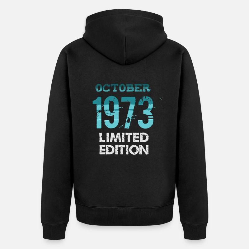 Octobre 1973 Édition Limitée - Veste à capuche bio Premium Unisexe - noir