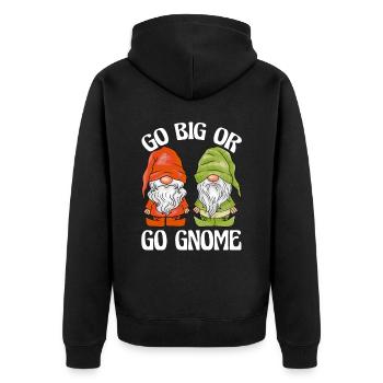 Gartenzwerge Gartenzwerge Go Big Or Go Gnome - Unisex Premium Bio Zip Hoodie - Schwarz - Hinten - Nico (187cm)