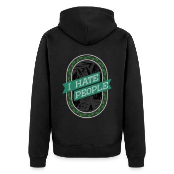 Drôle je déteste les gens Vintage Outdoor - Veste à capuche bio Premium Unisexe - noir - Dos - Nico (187cm)