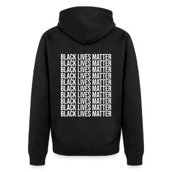 Black Lives Matter, soutenu - Veste à capuche bio Premium Unisexe - noir - Dos - Nico (187cm)