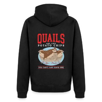 Quail Quail Breeder Quail Keeping Gift - Unisex Premium Organic Zip Hoodie - black - Back - Nico (187cm)