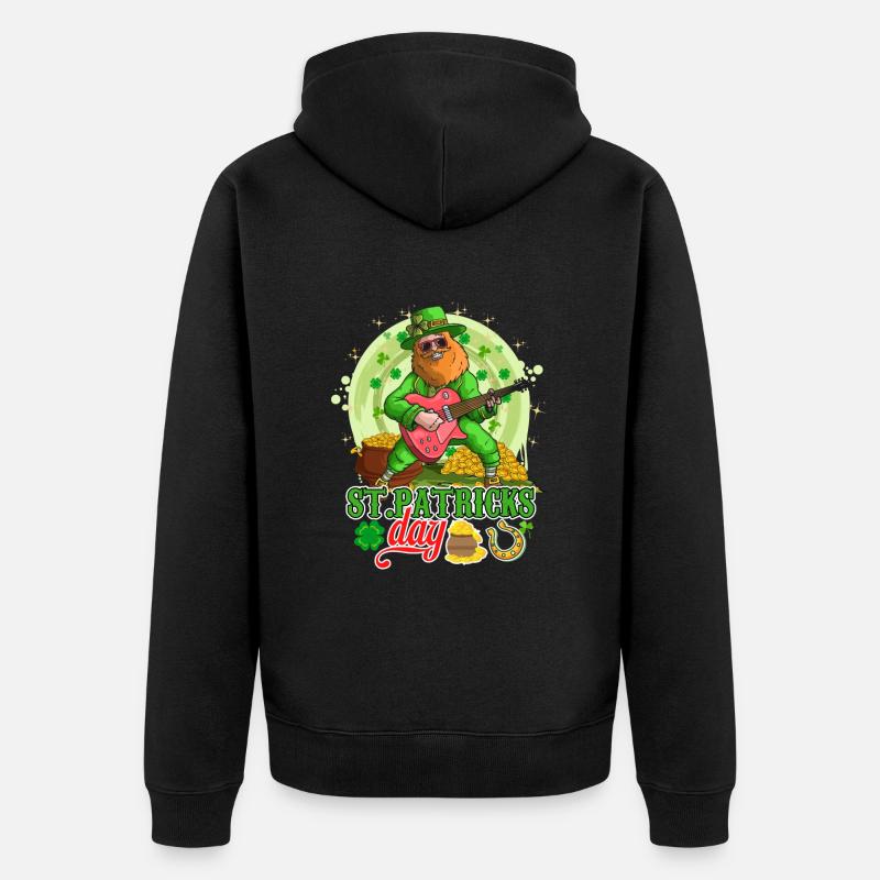St Paddys St Patricksday St Patrick Day - Unisex Premium Organic Zip Hoodie - black
