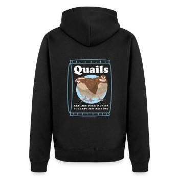 Quail Quail Breeder Quail Husbandry Gift - Unisex Premium Organic Zip Hoodie - black - Back - Nico (187cm)