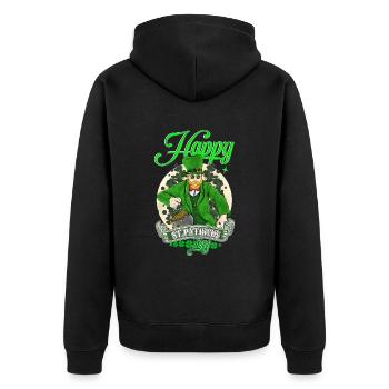 St Paddy’s St Patricksday St Patrick Day - Veste à capuche bio Premium Unisexe - noir - Dos - Nico (187cm)
