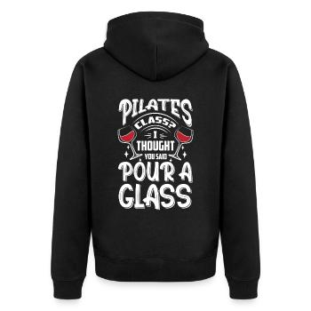 Meditation, Zen Yoga und Pilates - Unisex Premium Bio Zip Hoodie - Schwarz - Hinten - Nico (187cm)