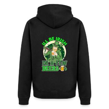 St Paddy’s St Patricksday St Patrick Day - Veste à capuche bio Premium Unisexe - noir - Dos - Nico (187cm)