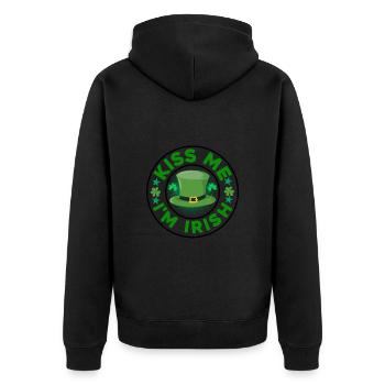 St Paddy's St Patricksday St Patrick Day - Unisex Premium Organic Zip Hoodie - black - Back - Nico (187cm)