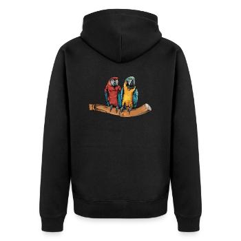 Macaw Parrot I South America Exotic bird for - Unisex Premium Organic Zip Hoodie - black - Back - Nico (187cm)
