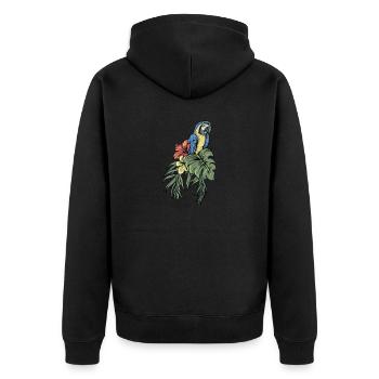 Macaw Parrot I South America Exotic bird for - Unisex Premium Organic Zip Hoodie - black - Back - Nico (187cm)