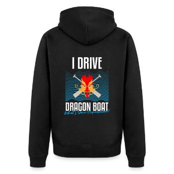 Chinese Boat Race for Dragon Boat Trainers - Unisex Premium Organic Zip Hoodie - black - Back - Nico (187cm)
