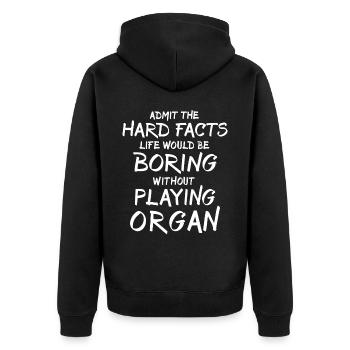 Organist Orgel Spielen - Unisex Premium Bio Zip Hoodie - Schwarz - Hinten - Nico (187cm)