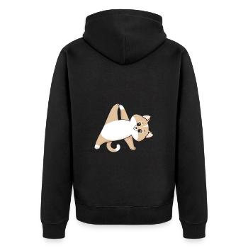 Meditation, Zen Yoga and Pilates - Unisex Premium Organic Zip Hoodie - black - Back - Nico (187cm)