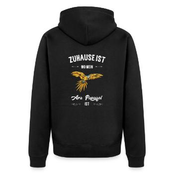 Ara Papagei I Südamerika Exotischer Vogel für - Unisex Premium Bio Zip Hoodie - Schwarz - Hinten - Nico (187cm)