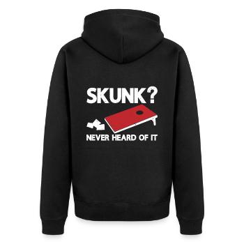 Cornhole - Unisex Premium Bio Zip Hoodie - Schwarz - Hinten - Nico (187cm)