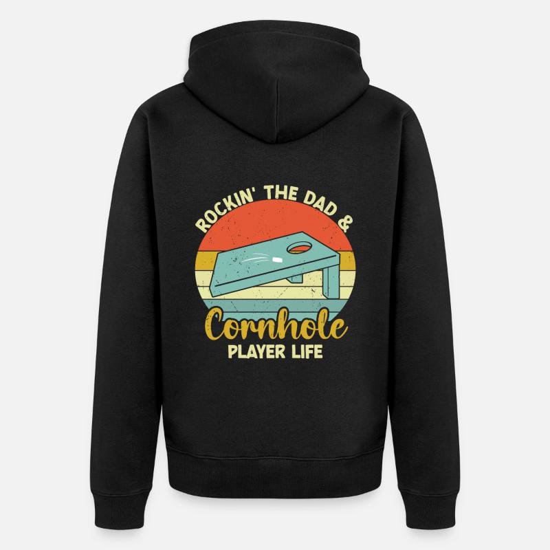 Cornhole - Unisex Premium Organic Zip Hoodie - black